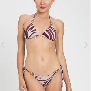 Bikini Twinset a Triangolo con Slip Brasiliano Fantasia Zebra Fuxia