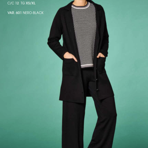 Cardigan a cappottino donna con collo e bottoni