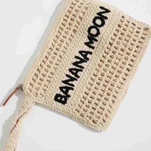 POCHETTE intrecciata Ecrù Banana Moon