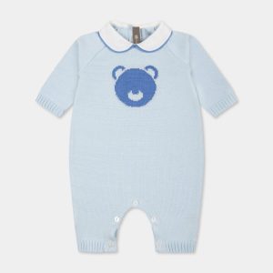 Tutina celeste per neonato con orsetto