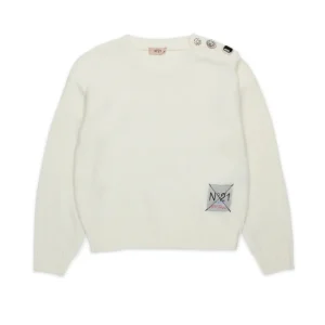 Pullover in misto lana con bottoni gioiello | N21