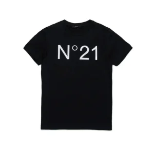 T-shirt in Cotone con Logo Nera