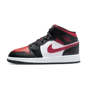 Nike Air Jordan 1 Mid (GS) Nero Rosso Bianco Black Fire Red